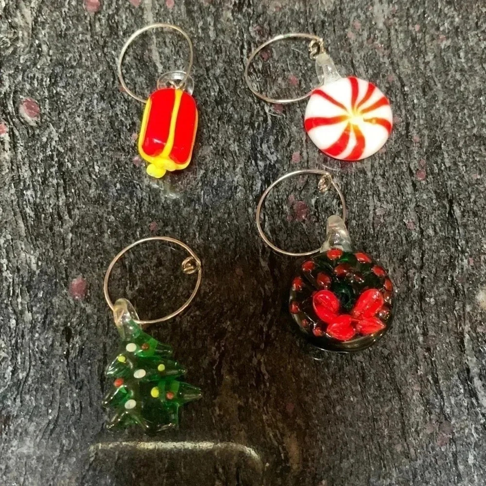 Wine Glass Christmas Charms